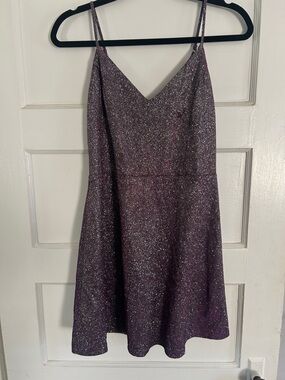 Lulu's Sparkling Purple A-Line Mini Dress